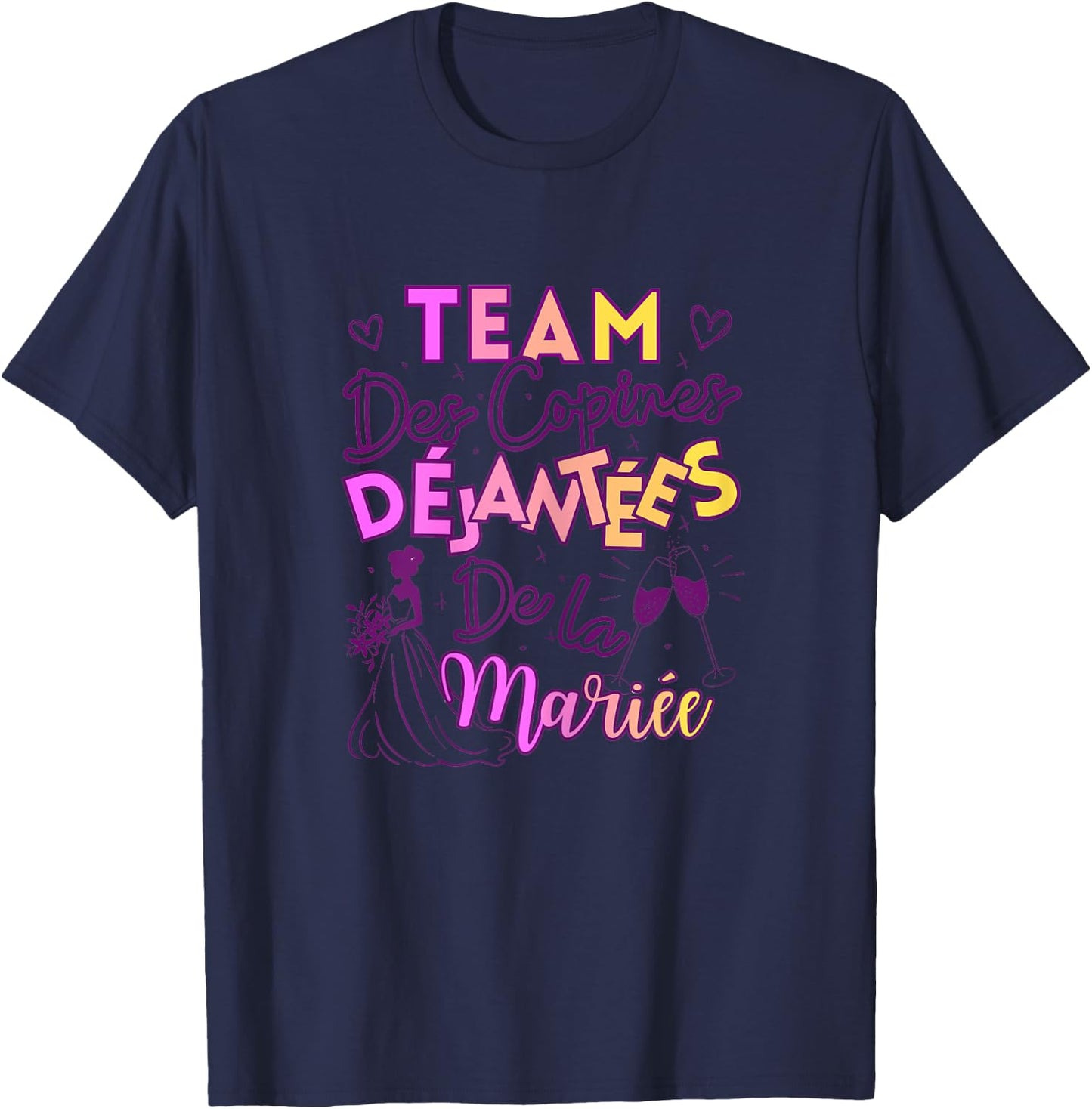 Women's Team Crazy Girlfriends of the Bride EVJF , white T-Shirt - T-Shirt | Navy