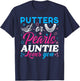 Putters Or Pearls Auntie Loves You Baby Reveal Party Family T-Shirt - T-Shirt | Navy