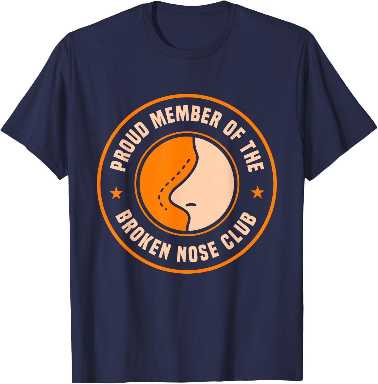 Funny Broken Nose Club T-Shirt - T-Shirt | Navy