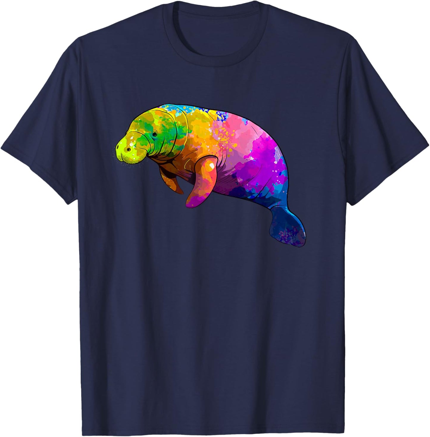 Cute Manatee Art Women Kids Sea Cow Lover Manatee T-Shirt - T-Shirt | Navy
