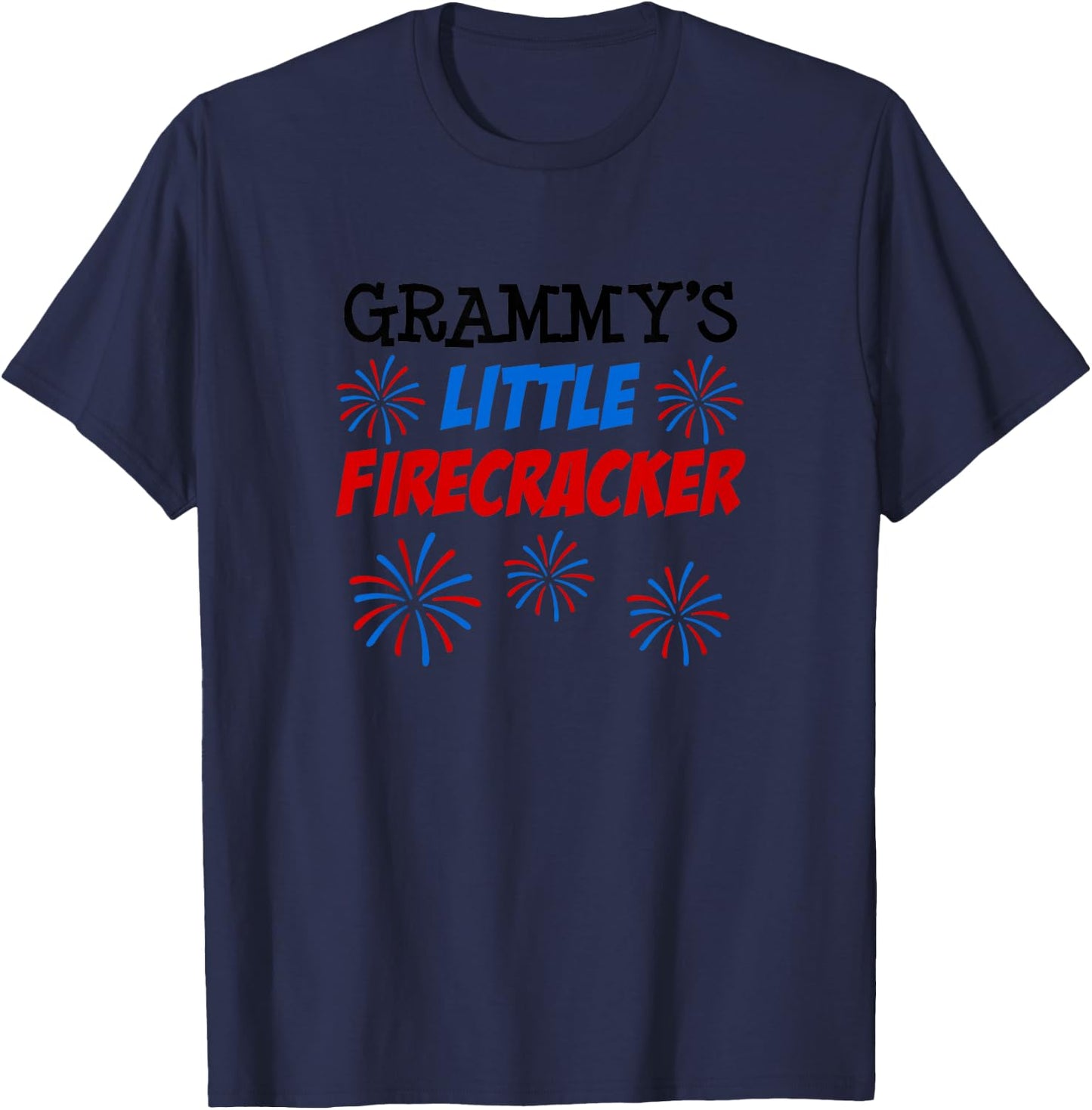 Grammy's Little Firecracker Cute Cartoon Grandchild T-Shirt - T-Shirt | Navy
