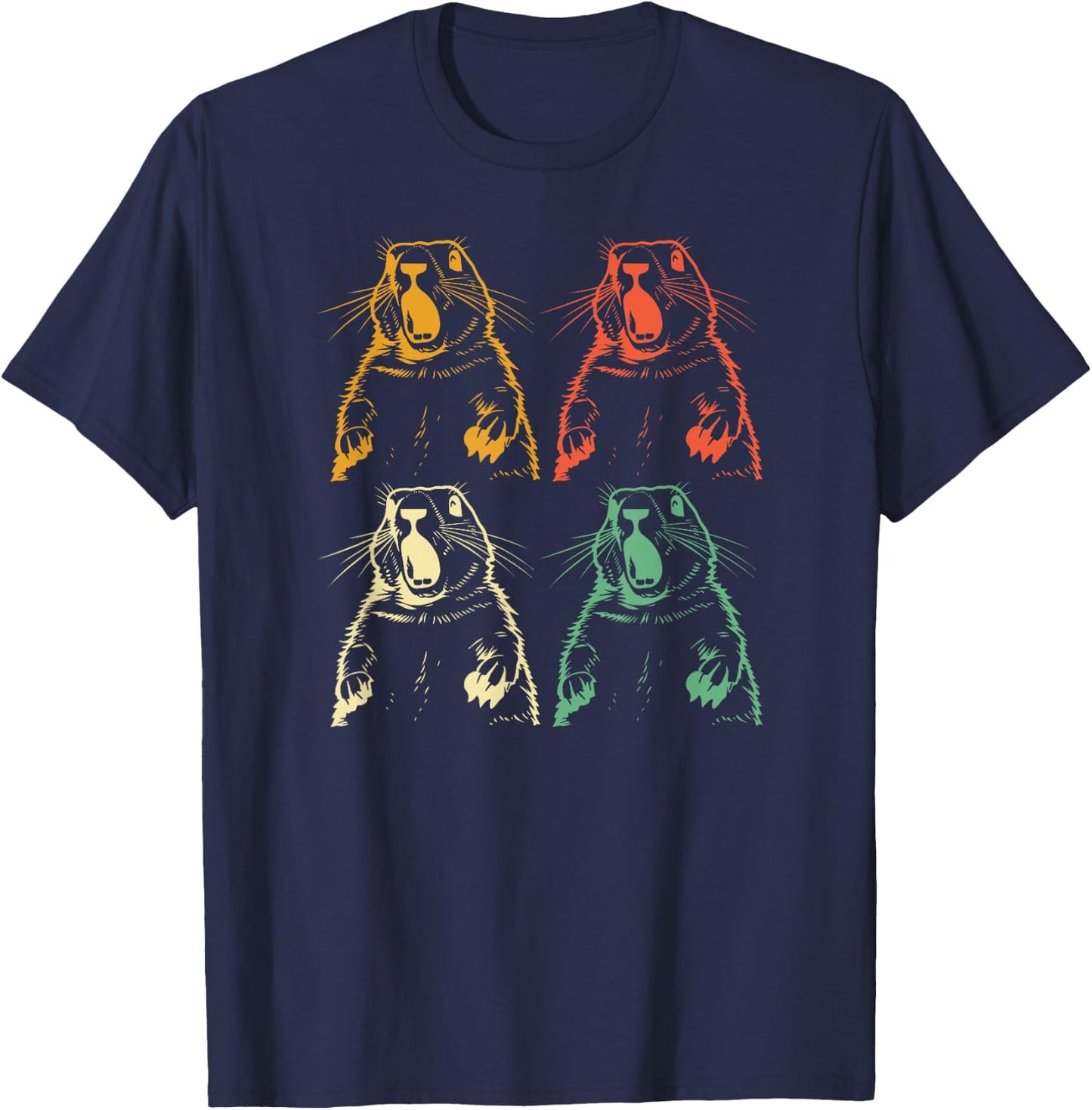Prairie dog vintage for Prairie Dog Lover 60s 70s Retro Men Women Girls Kids T-Shirt - T-Shirt | Navy