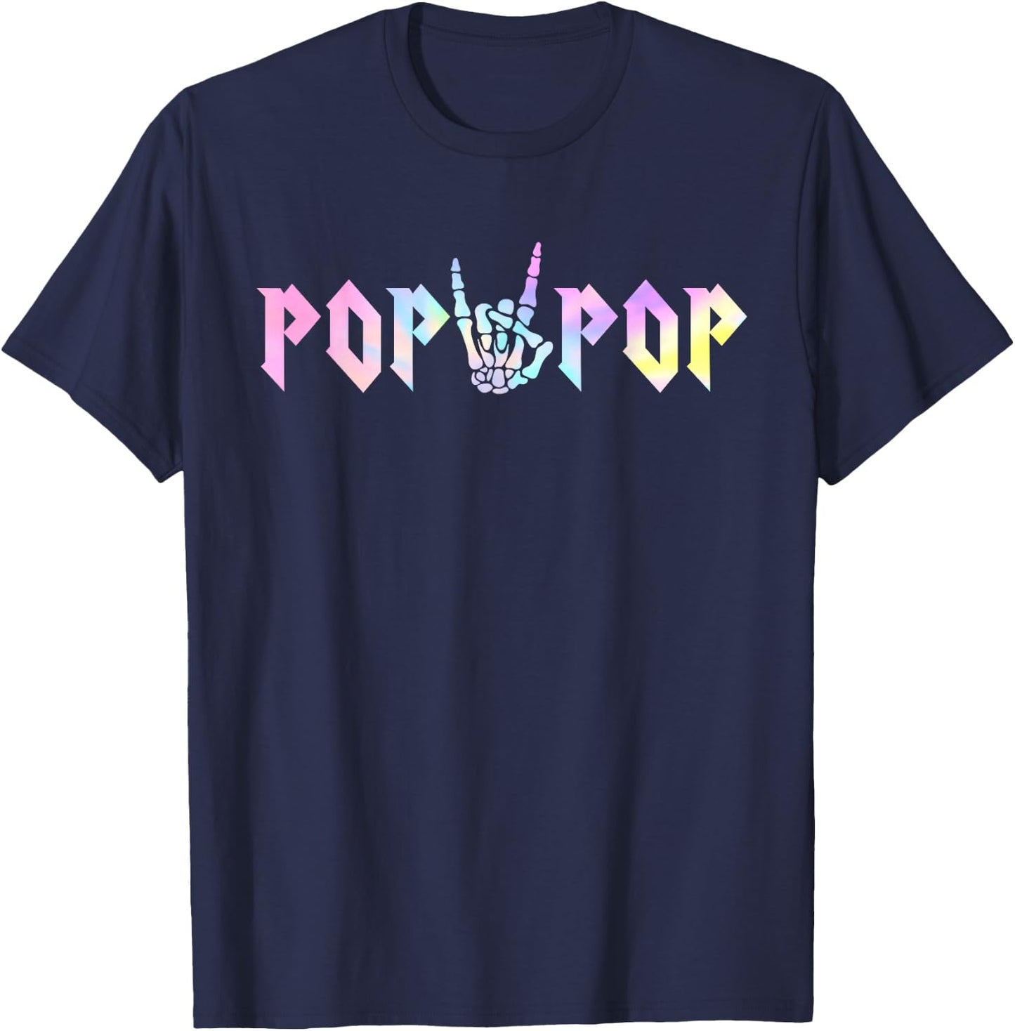 Pop Pop of The Bad Two The Bone Birthday Matching Tie Dye T-Shirt - T-Shirt | Navy
