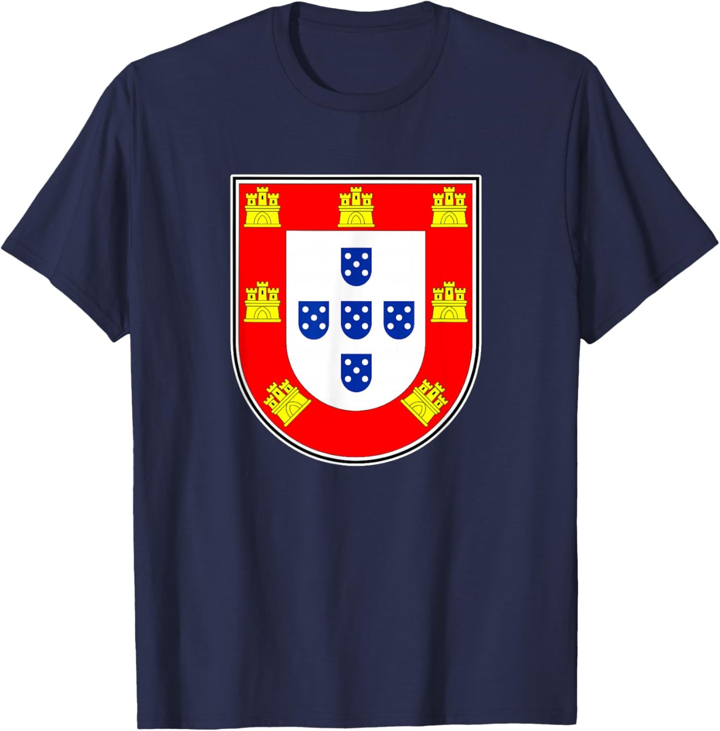 Portugal Quinas - Portuguese Flag Retro T-Shirt - T-Shirt | Navy