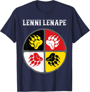 Lenni Lenape Delaware Native American Medicine Wheel T-Shirt - T-Shirt | Navy
