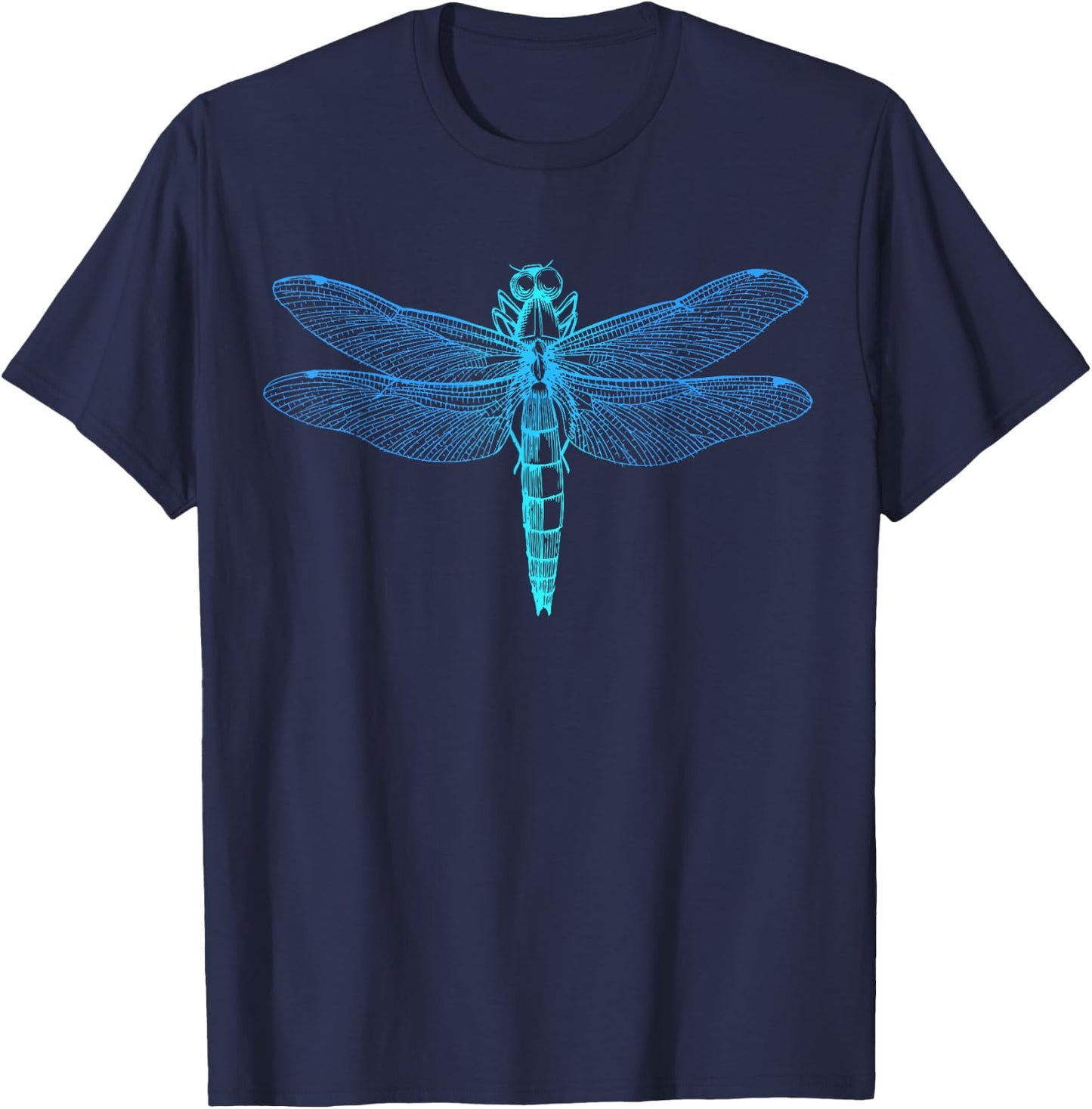 Vintage retro dragonfly scientific illustration entomologist T-Shirt - T-Shirt | Navy