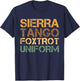 STFU Sierra Tango Foxtrot Uniform Military Phonetic Humor T-Shirt - T-Shirt | Navy