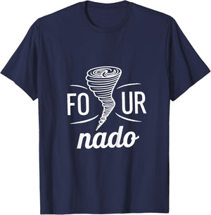 Funny 4th Birthday Boy Girl Four Age 4 Year Old Son Kids T-Shirt - T-Shirt | Navy