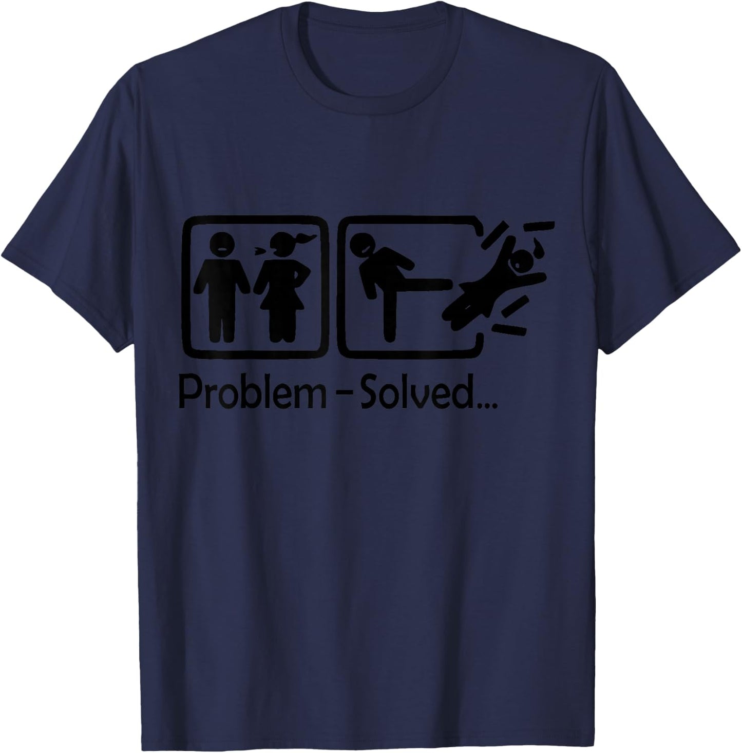 Divorce Problem Solved Funny Ex-Wife , grey, S T-Shirt - T-Shirt | Navy