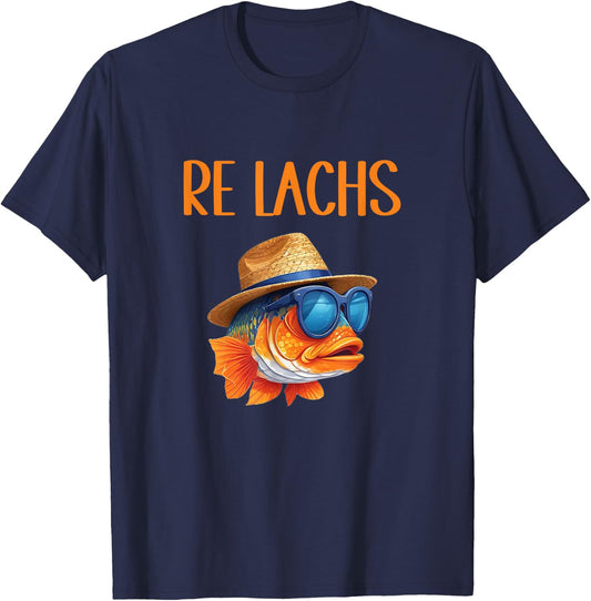 Re Salmon Funny Fisherman Saying for Hobby Fishermen and Angler , black T-Shirt - T-Shirt | Navy