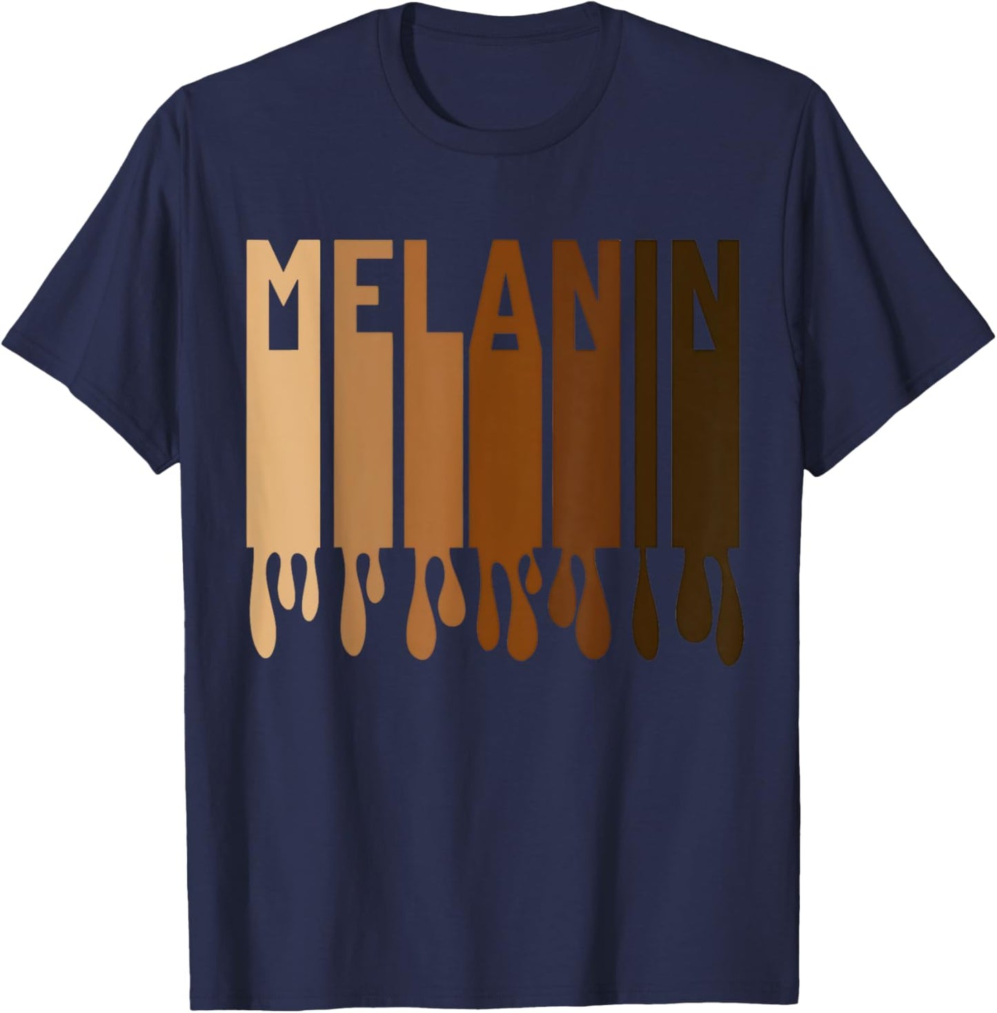 Drippin Melanin Women Pride Black History Juneteenth Melanin T-Shirt - T-Shirt | Navy