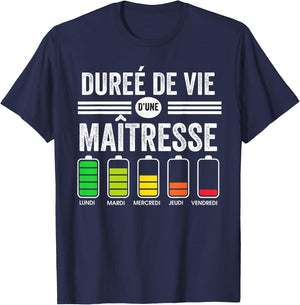School Mistress Funny Life Of A Mistress , Black, S T-Shirt - T-Shirt | Navy