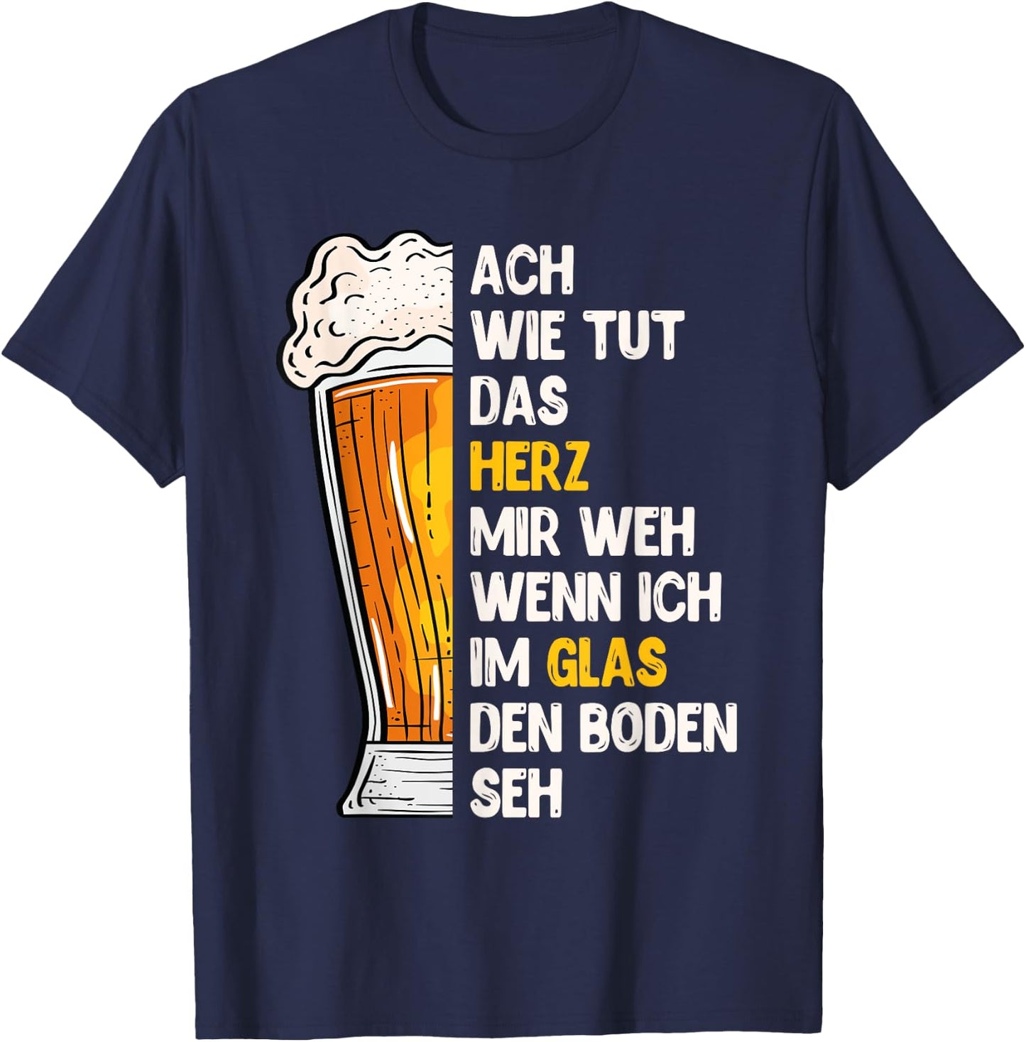 Funny Beer Saying for Beer Drinkers Bavaria , black T-Shirt - T-Shirt | Navy