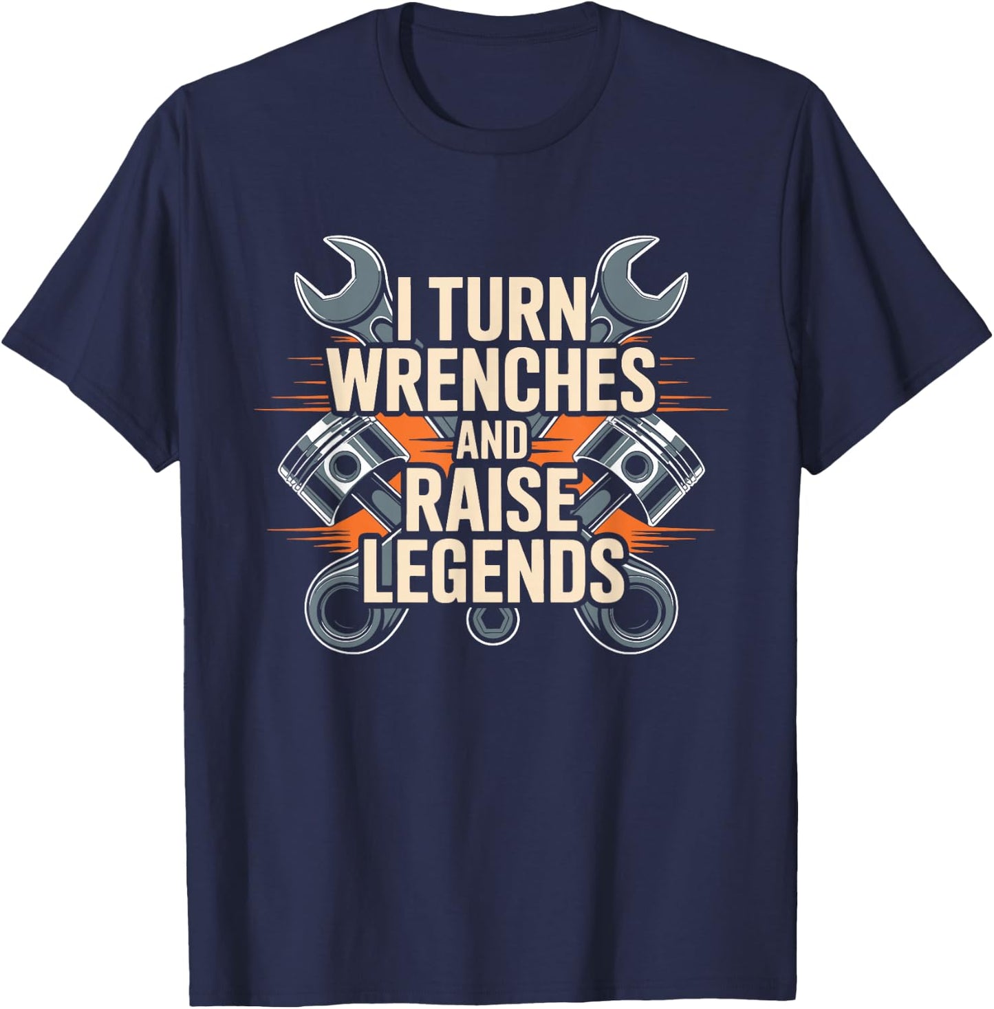Auto Mechanic Dad Mechanical Check Engine Fathers Day T-Shirt - T-Shirt | Navy