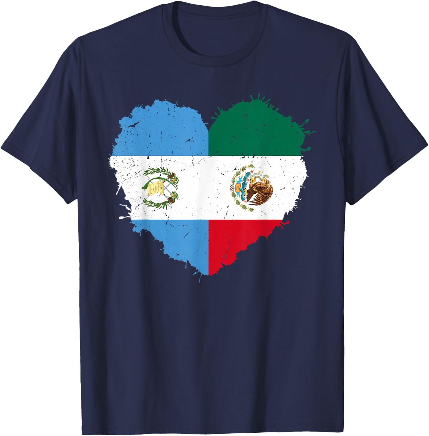 Half Mexican Half Guatemalan Hispanic Heritage Month Latino T-Shirt - T-Shirt | Navy