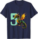 Children's Birthday Dragon 5 Years Boy Dragon Number Age , black T-Shirt - T-Shirt | Navy