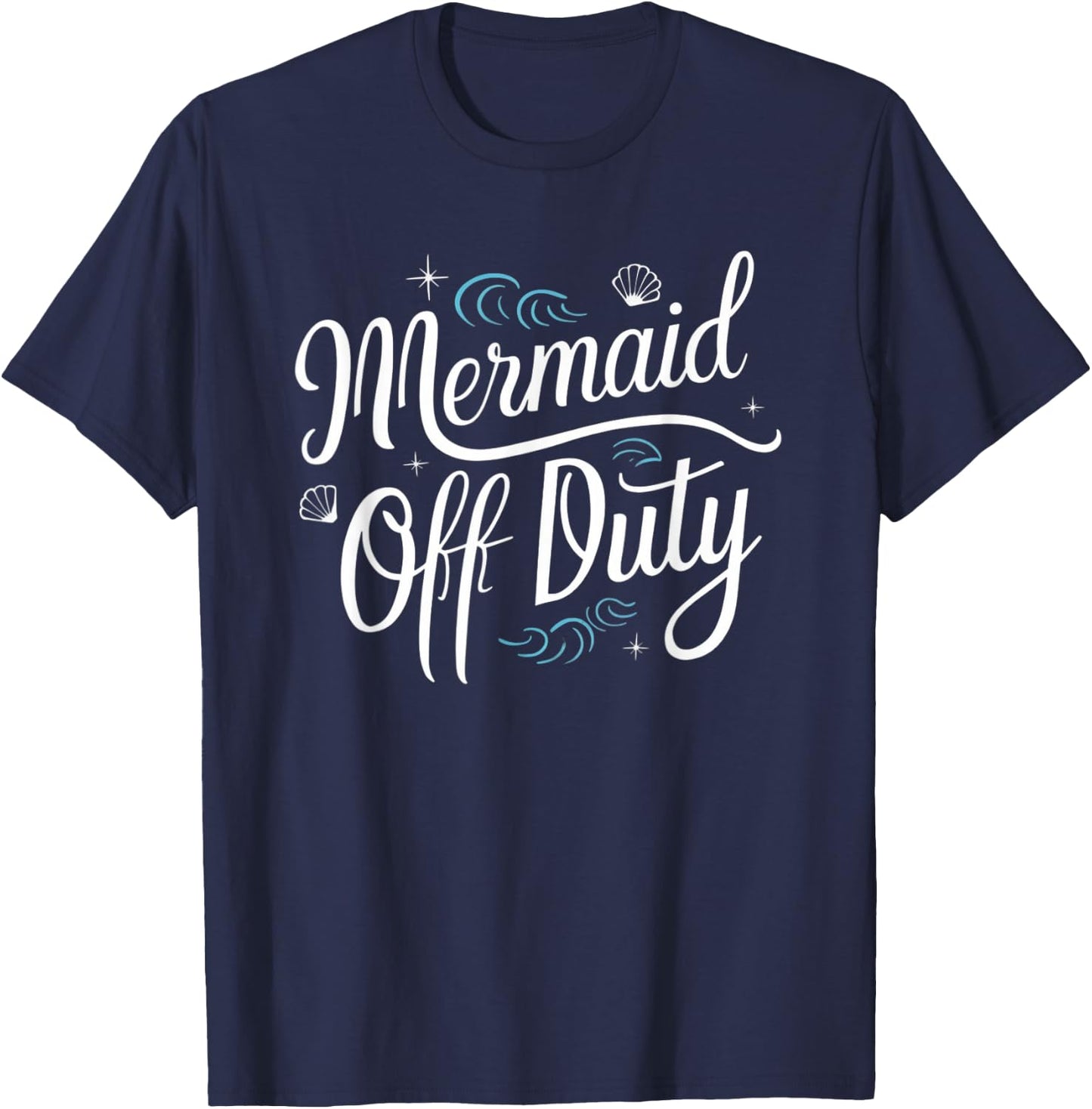 Off Duty Mermaid Retro Summer Men Women T-Shirt - T-Shirt | Navy