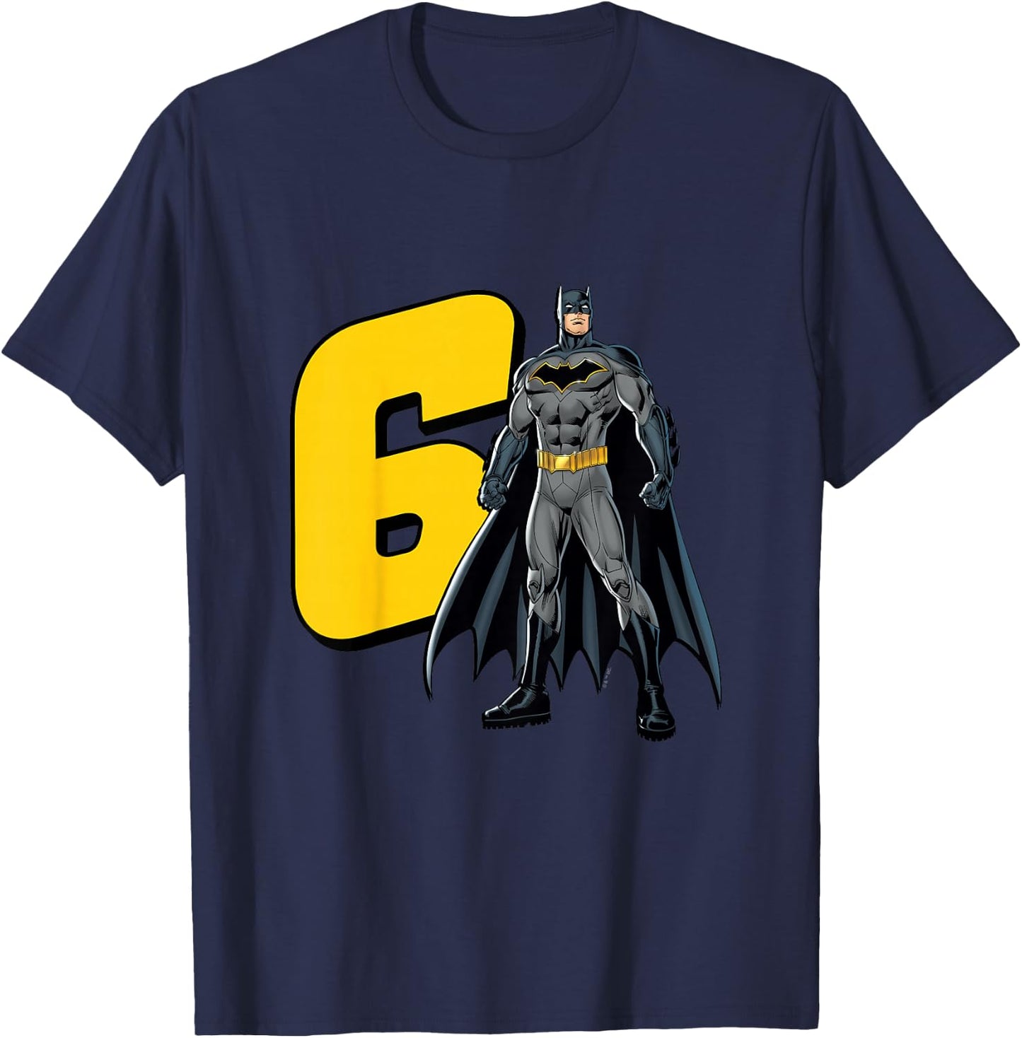Kids Batman Super Hero 6th Birthday T-Shirt - T-Shirt | Navy