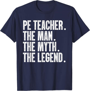 Cool PE Teacher Art Boys Physical Education Teacher T-Shirt - T-Shirt | Navy