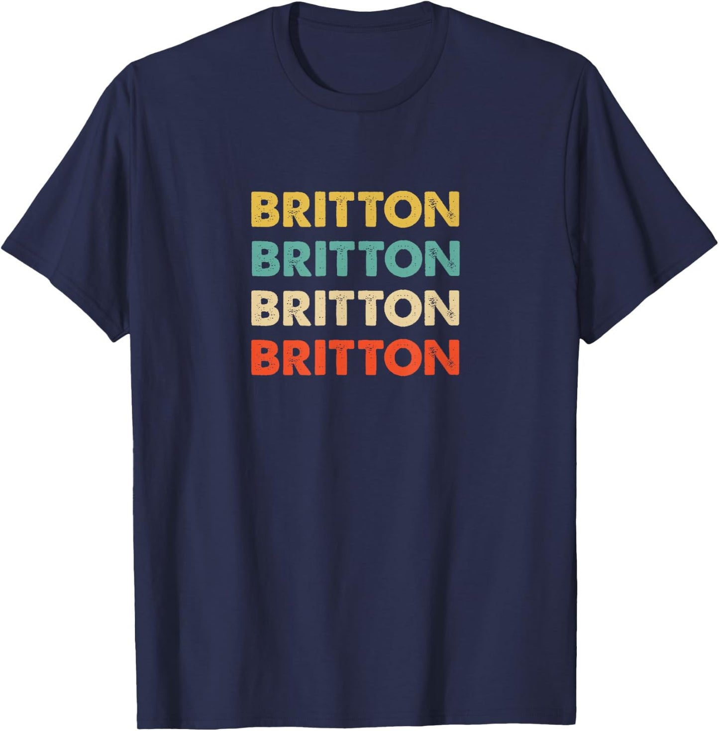 Britton Name T-Shirt - T-Shirt | Navy