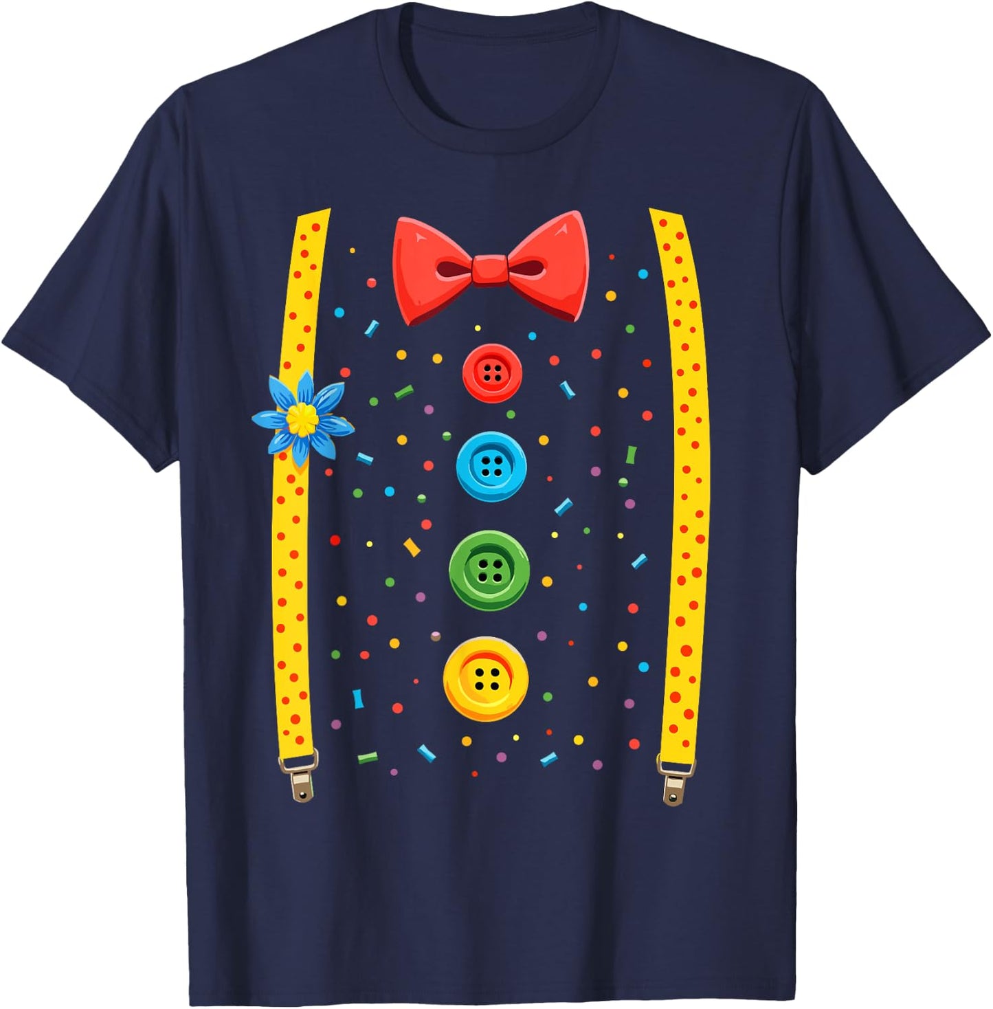 Clown Top Carnival Costume Circus Jester Children's Fancy Dress , black T-Shirt - T-Shirt | Navy