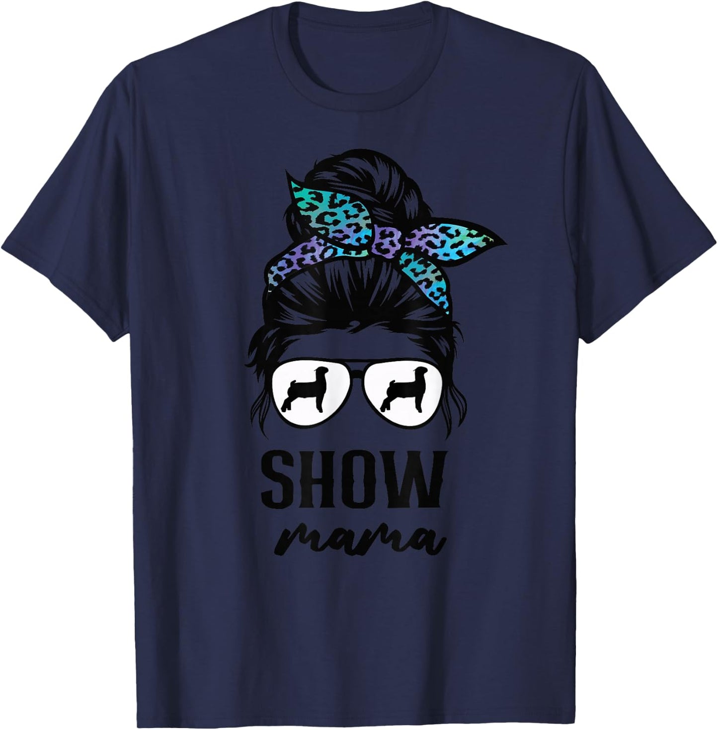 goat show mom goat Boer show mama T-Shirt - T-Shirt | Navy