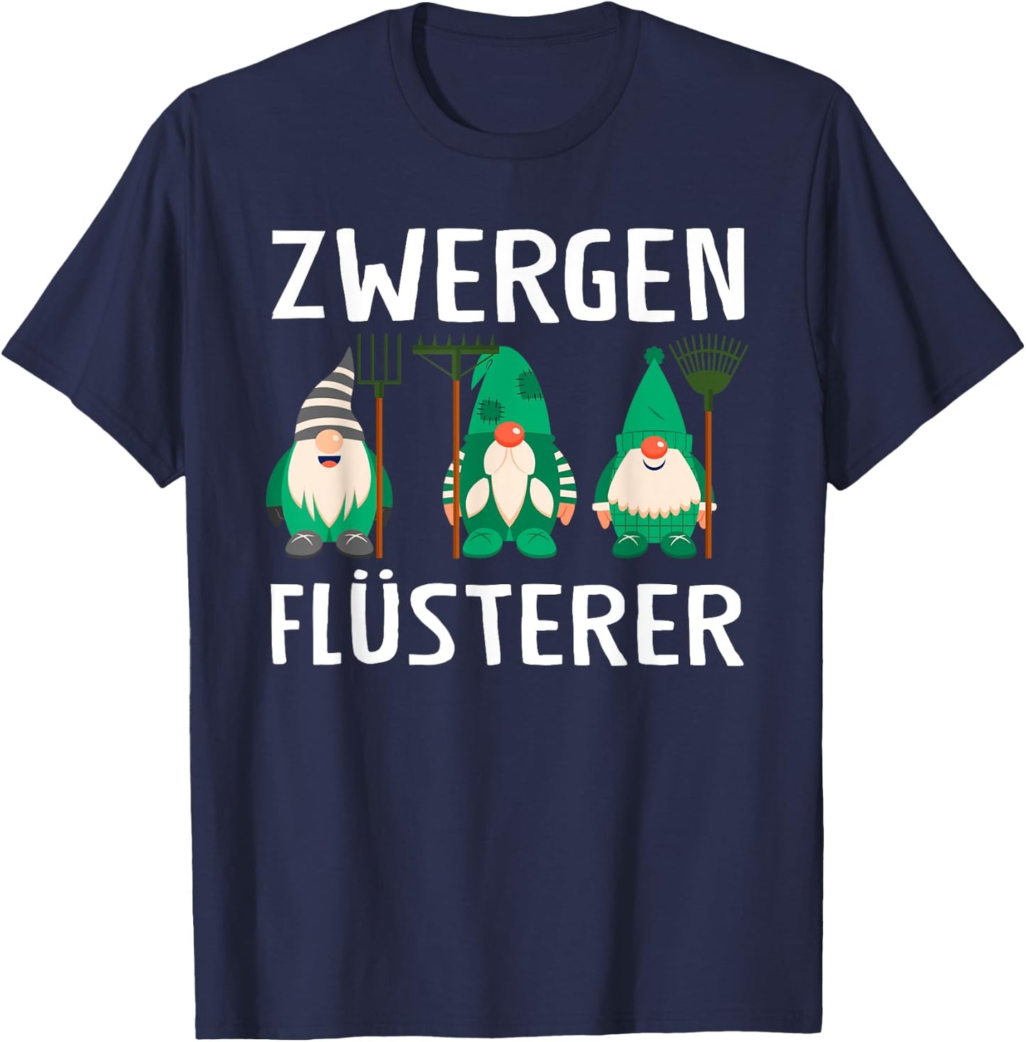 Zwergen Whisperer Garden Gnomes , black, s T-Shirt - T-Shirt | Navy