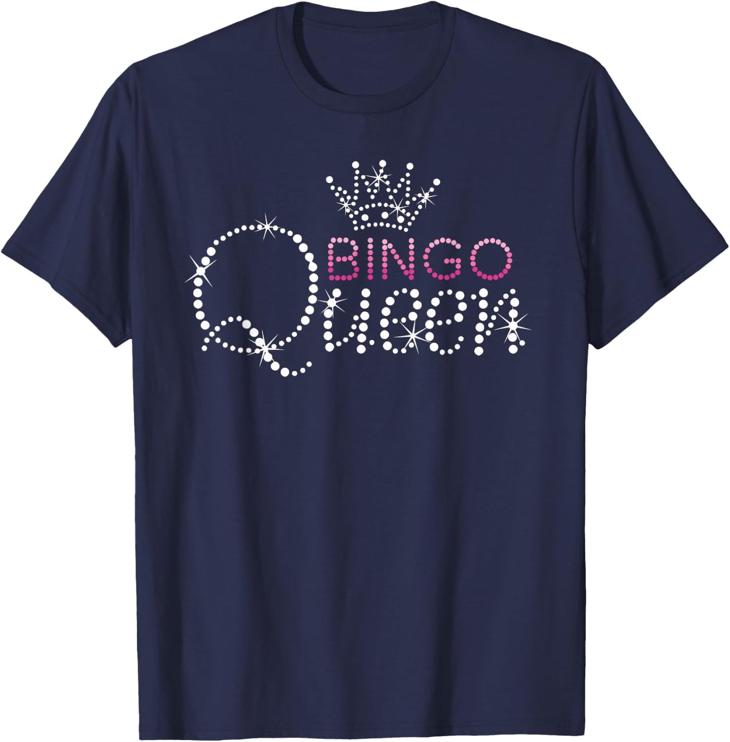 Funny Bingo Kiss Clubz Bingo Queen Bingo Player , Girls and Kids. Black, Short Sleeve, Classic Fit, Small T-Shirt - T-Shirt | Navy