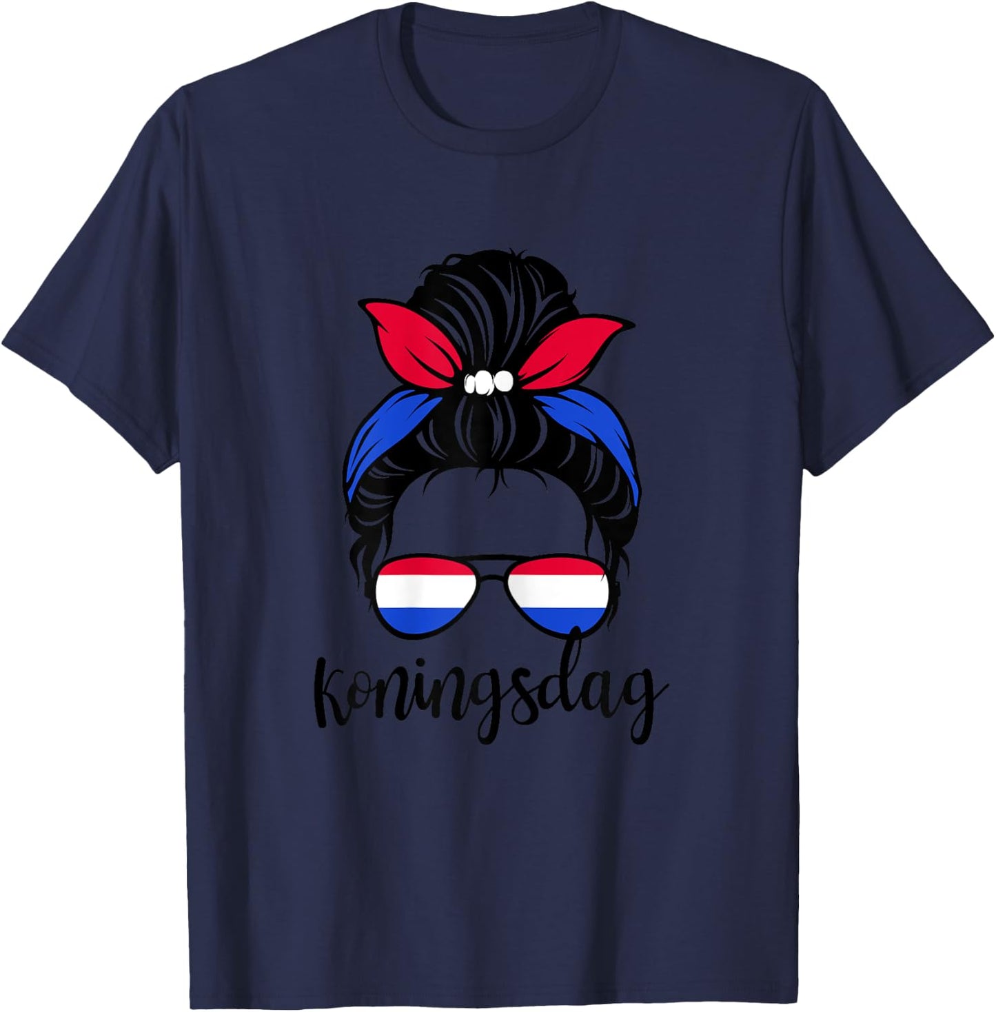 Koningsdag Niederlande Cute Girl Mom Kings Day Amsterdam T-Shirt - T-Shirt | Navy