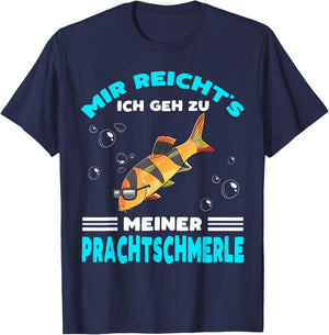 Prachtschmerle with Sunglasses Schmerlen Fish Holder, black T-Shirt - T-Shirt | Navy