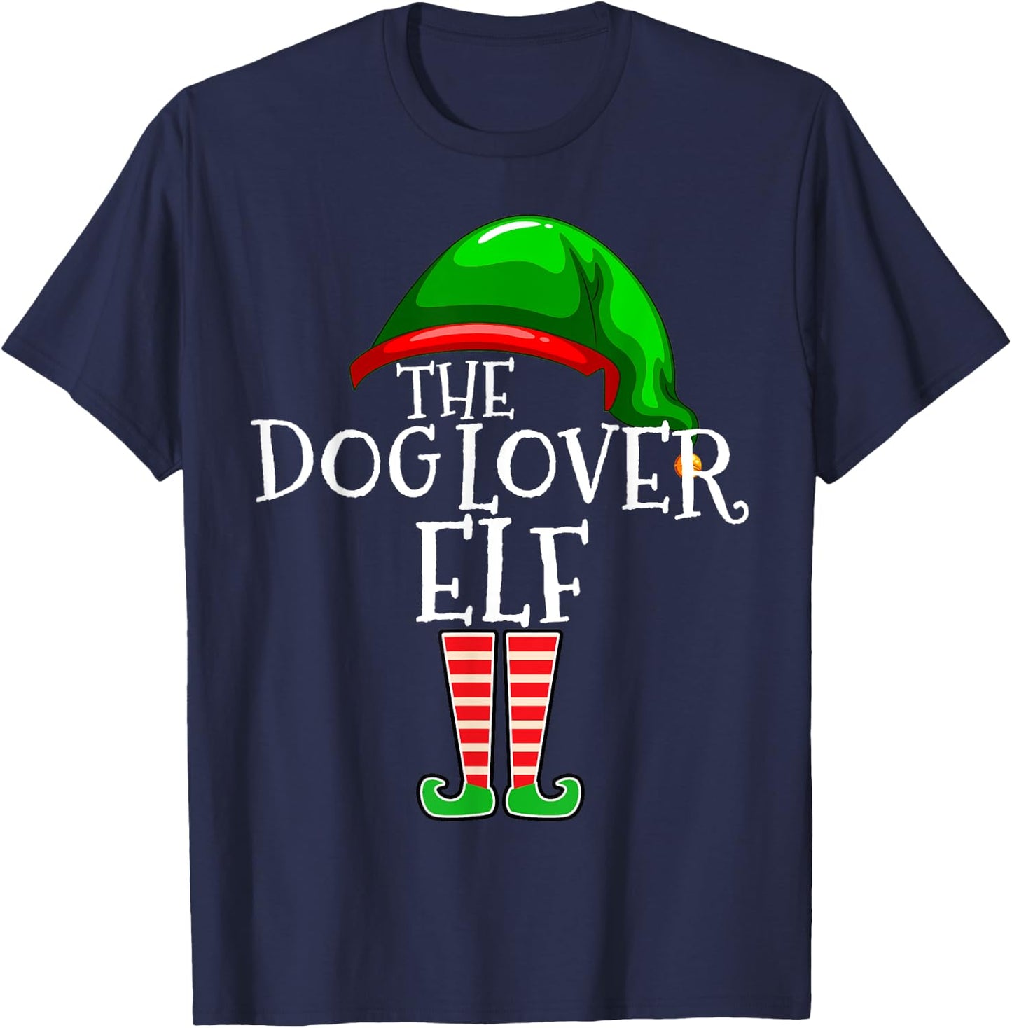 Dog Lover Elf Group Matching Family Christmas Mom Dad T-Shirt - T-Shirt | Navy