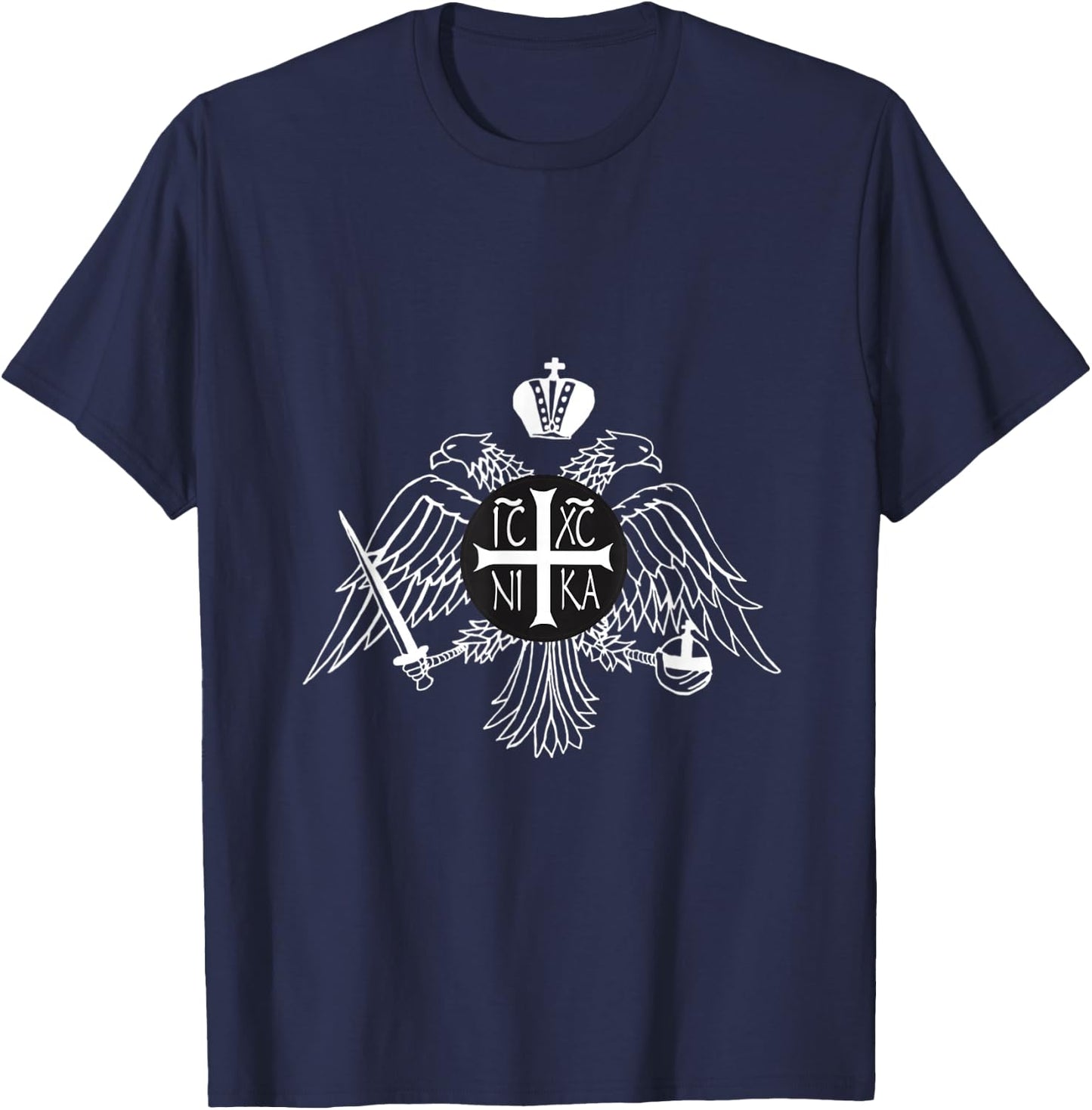 Byzantine Double Eagle Outline T-Shirt - T-Shirt | Navy