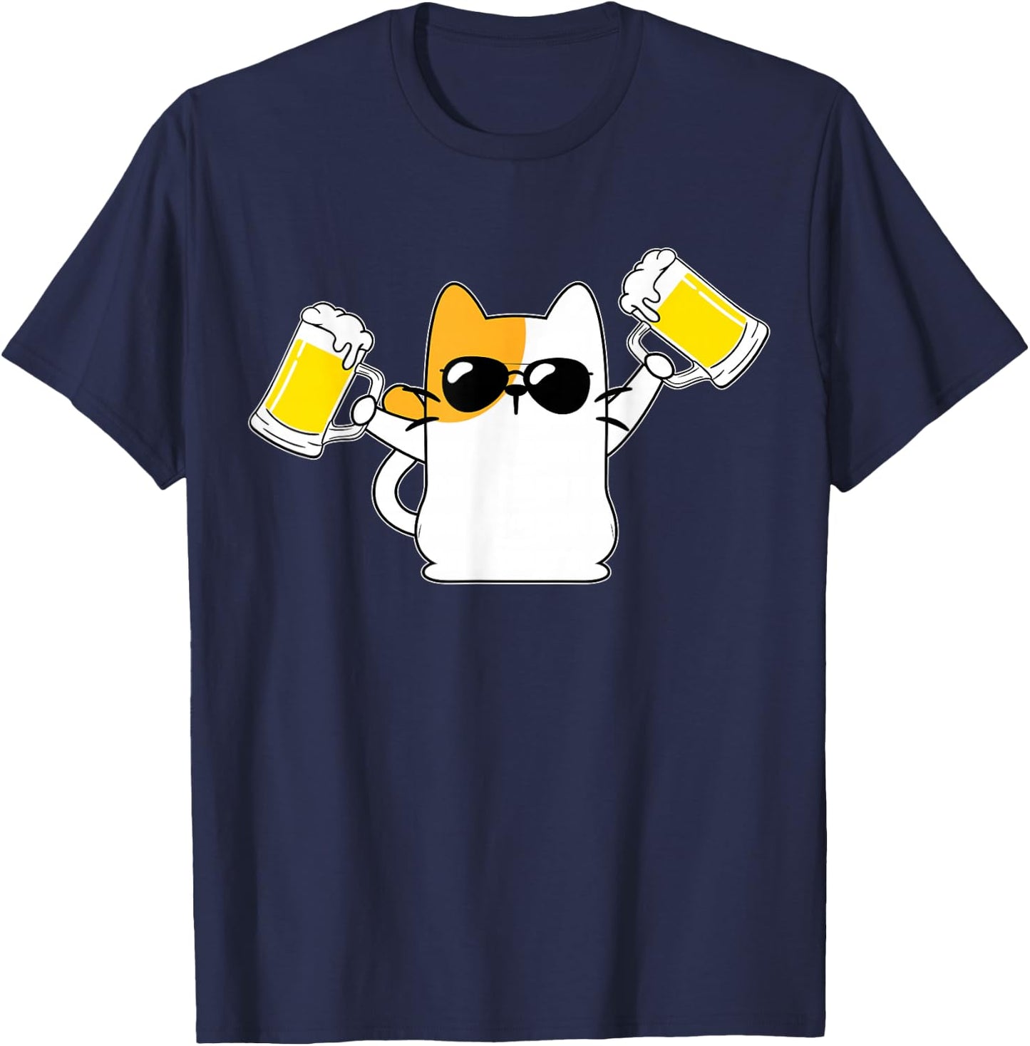 Katze Katzenbesitzer Kätzchen Bier Bierdurst Biertrinker T-Shirt - T-Shirt | Navy
