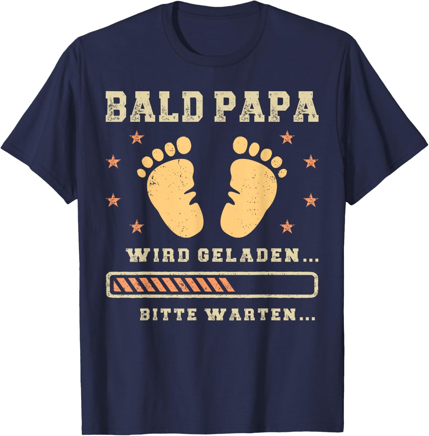Bald Papa, Becoming Father, Baby Announcement, Fatherhood , black T-Shirt - T-Shirt | Navy
