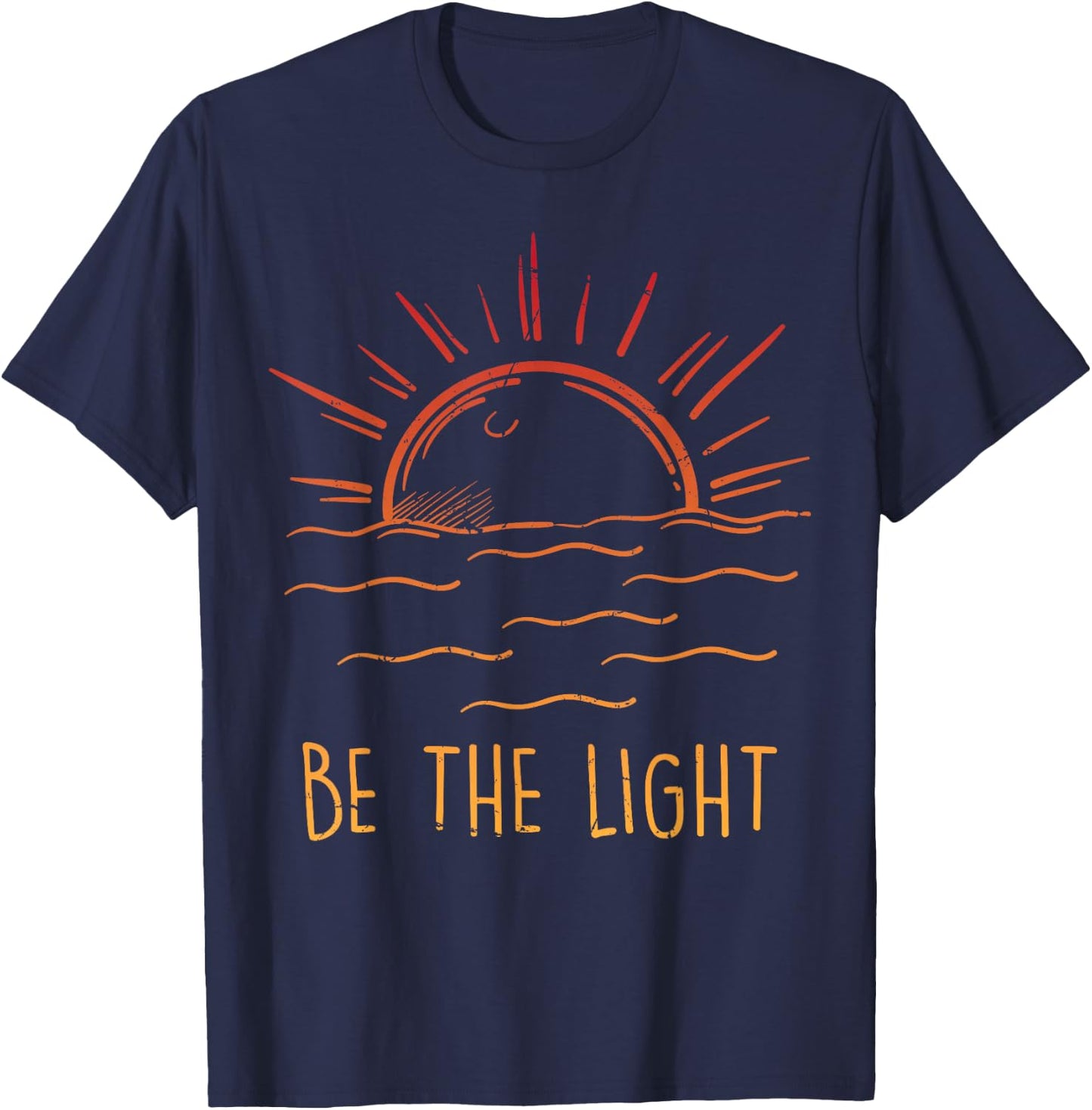 Be the Light - Let Your Light Shine - Waves Sun Christian T-Shirt - T-Shirt | Navy