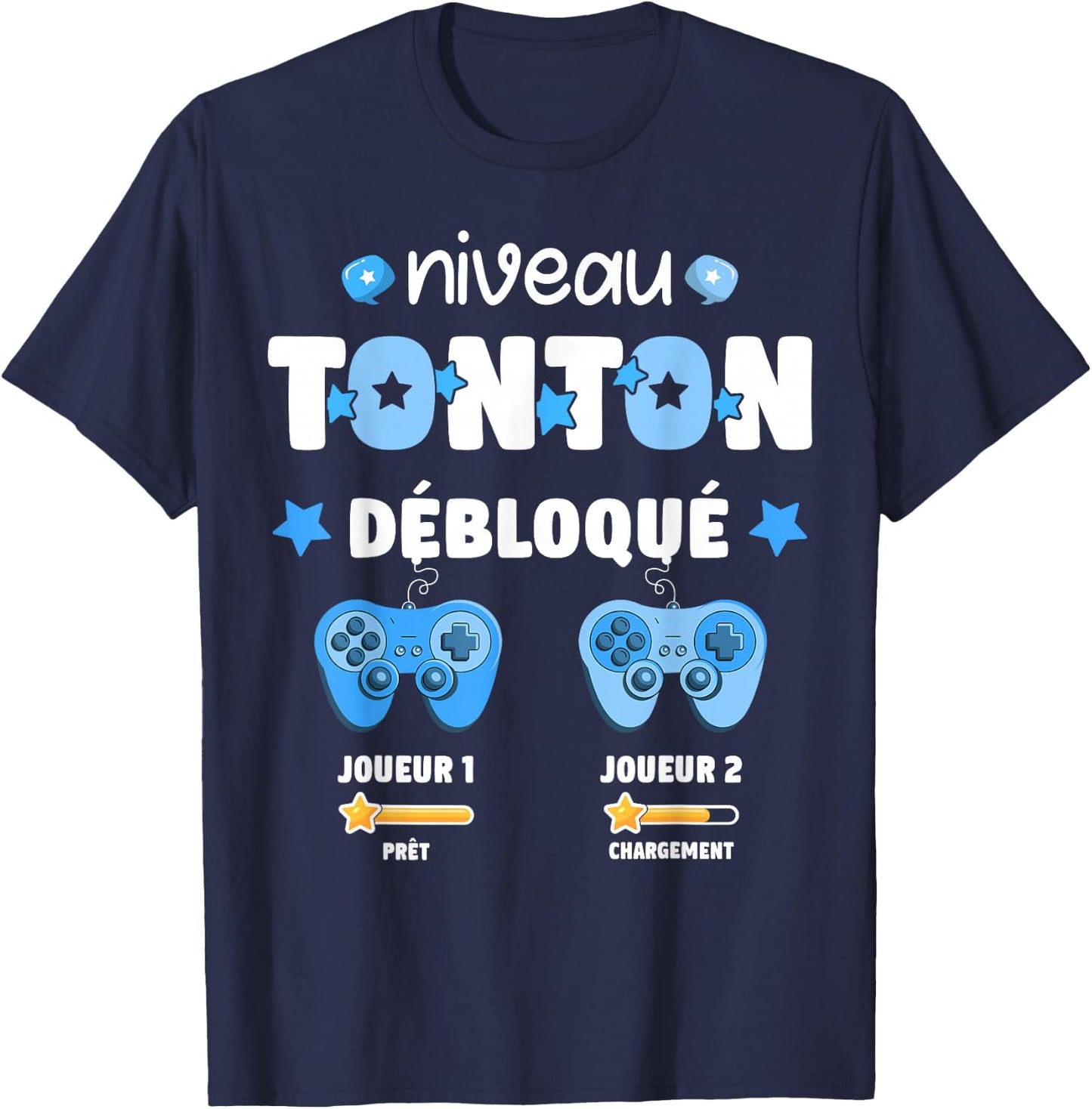 Unlocked Tonton Level Announcement Pregnancy Tonton Geek , Black, S T-Shirt - T-Shirt | Navy