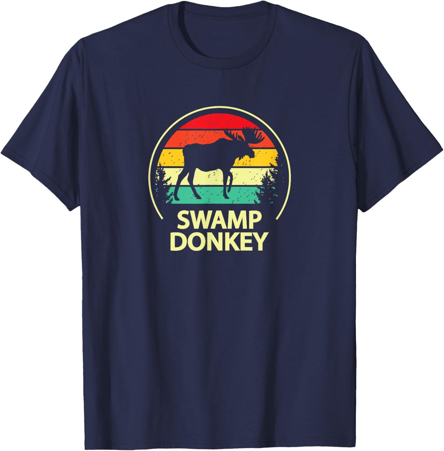 Retro Vintage Funny Swamp Donkey Moose T-Shirt - T-Shirt | Navy