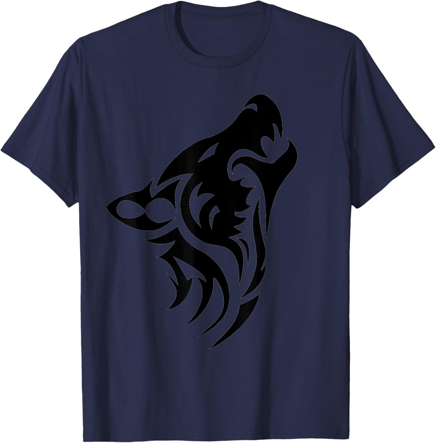 Wild Wolf Pack Team - Retro Vintage Wildlife Lone Black Wolf T-Shirt - T-Shirt | Navy