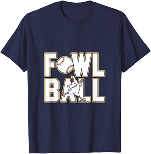 Fowl Ball Funny Baseball Chicken T-Shirt - T-Shirt | Navy