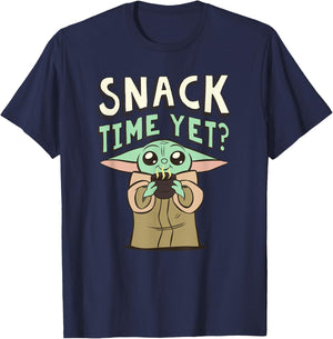 Star Wars The Mandalorian Grogu Snack Time Yet? T-Shirt - T-Shirt | Navy