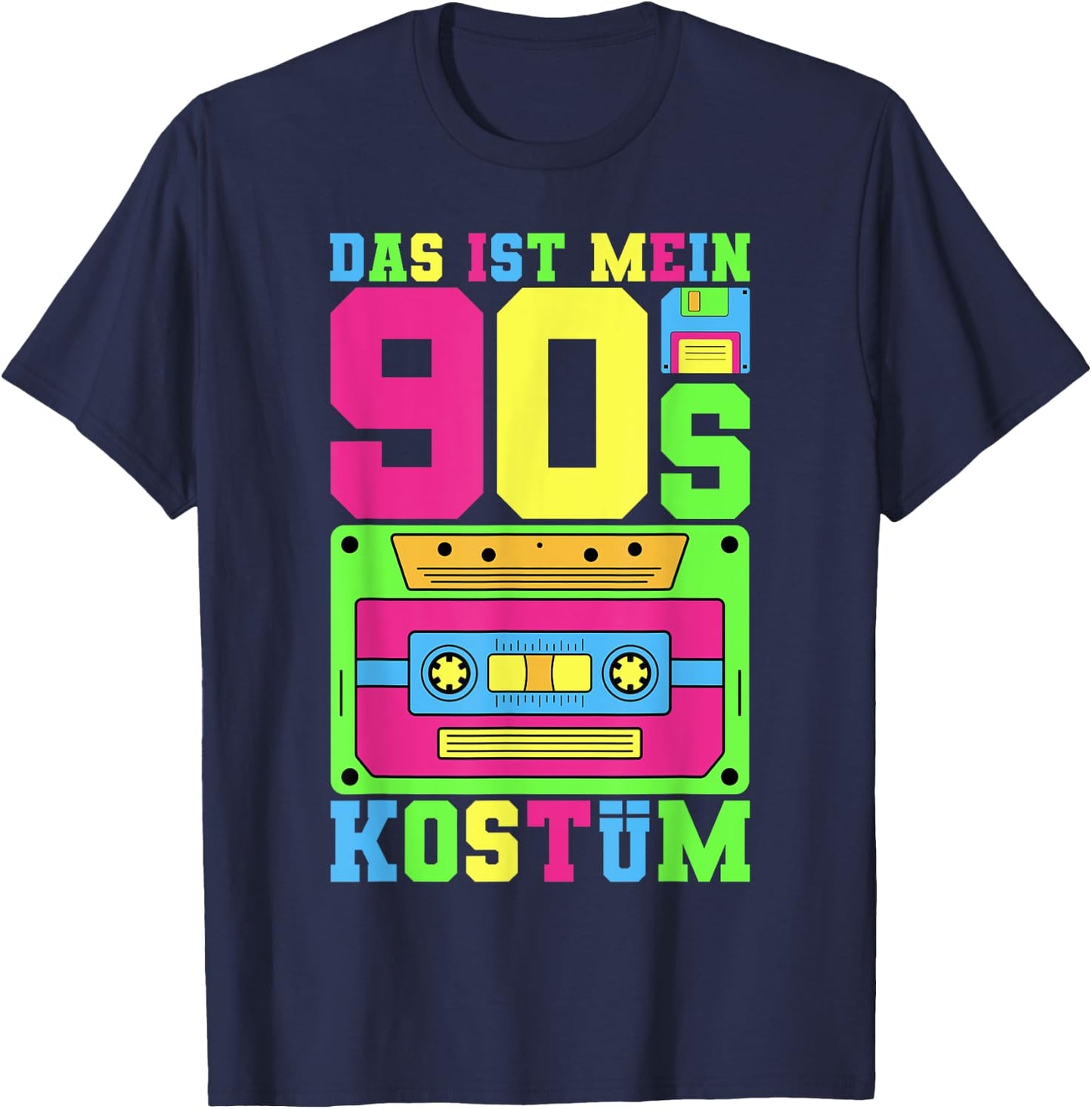 90er Jahre Kostüm 90er Jahre Outfit 90 er Motto Party 90er T-Shirt - T-Shirt | Navy