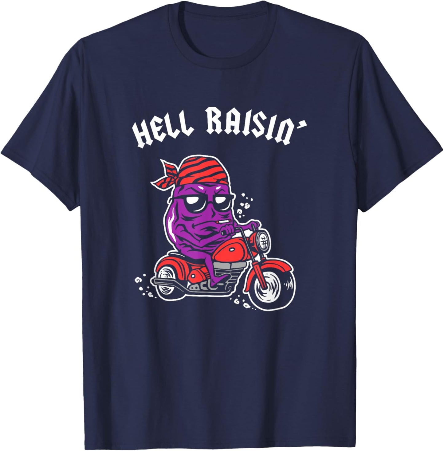 Hell Raisin - Bad Biker Thug Funny T-Shirt - T-Shirt | Navy