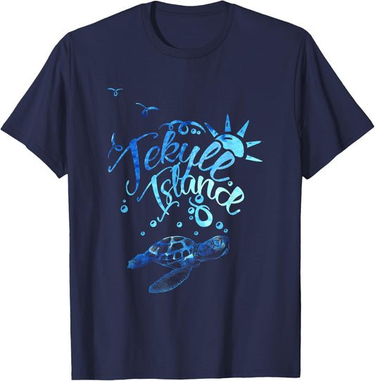 Sea Turtle In Jekyll Island Georgia Beach Vacation Souvenir T-Shirt - T-Shirt | Navy