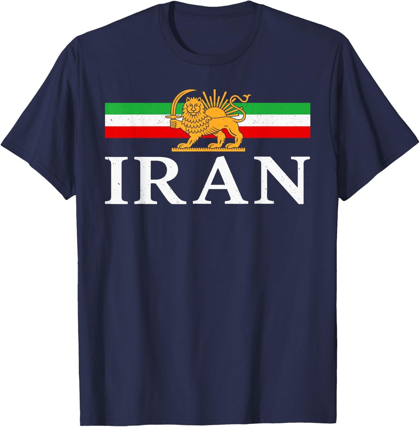 Iran Lion Sun Flag,Iran,Persian,Flag of Iran T-Shirt - T-Shirt | Navy