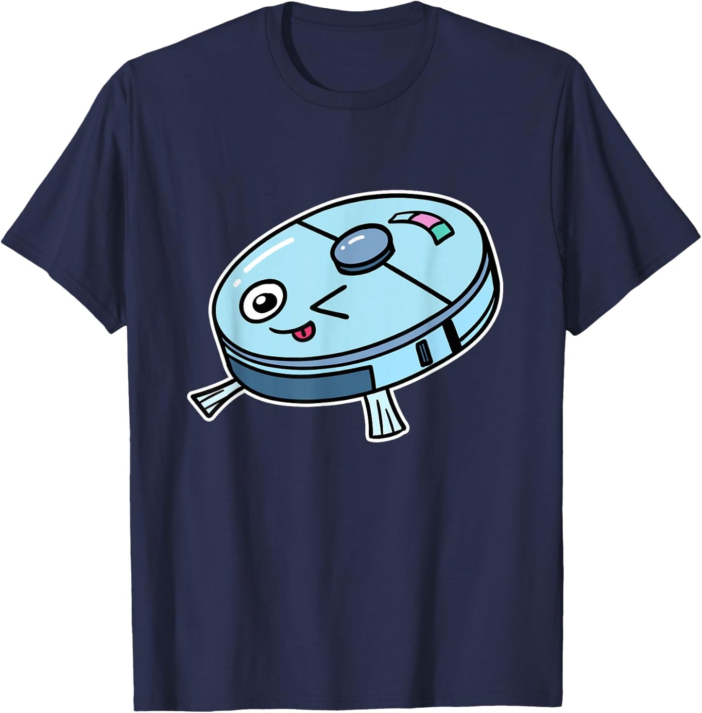 Cute Robot Vacuum Cleaner Robot Vacuum Cleaner Robot Children's , black T-Shirt - T-Shirt | Navy