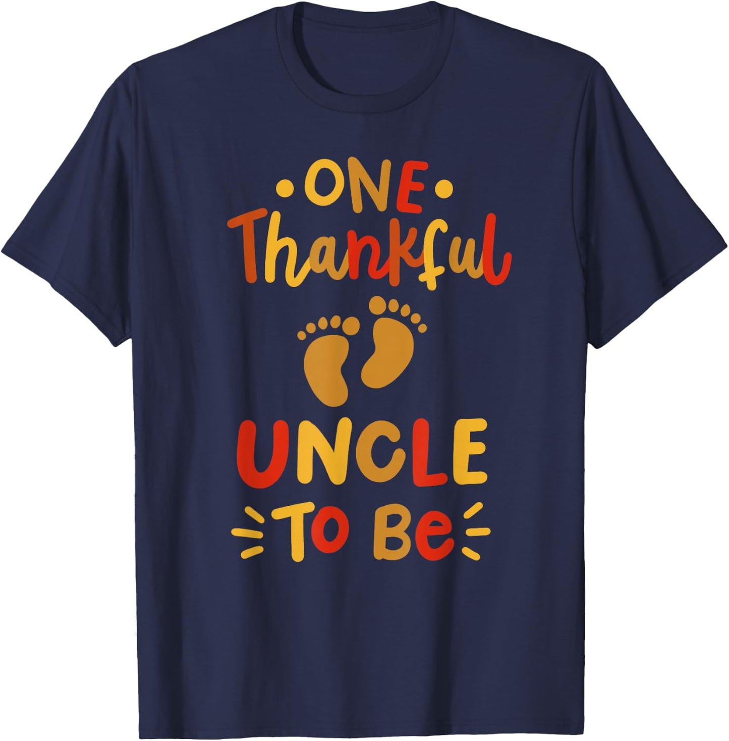 Thanksgiving Pregnancy Announcement Thankful Uncle Family T-Shirt - T-Shirt | Navy