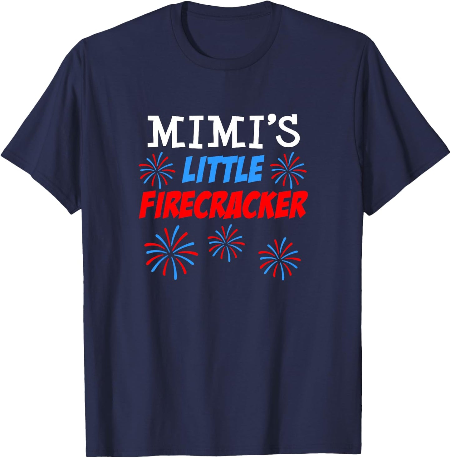 Mimi's Little Firecracker Cute Cartoon Grandchild T-Shirt - T-Shirt | Navy