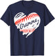 Baseball Heart Baseball Gramma Women Softball Mom Short T-Shirt - T-Shirt | Navy