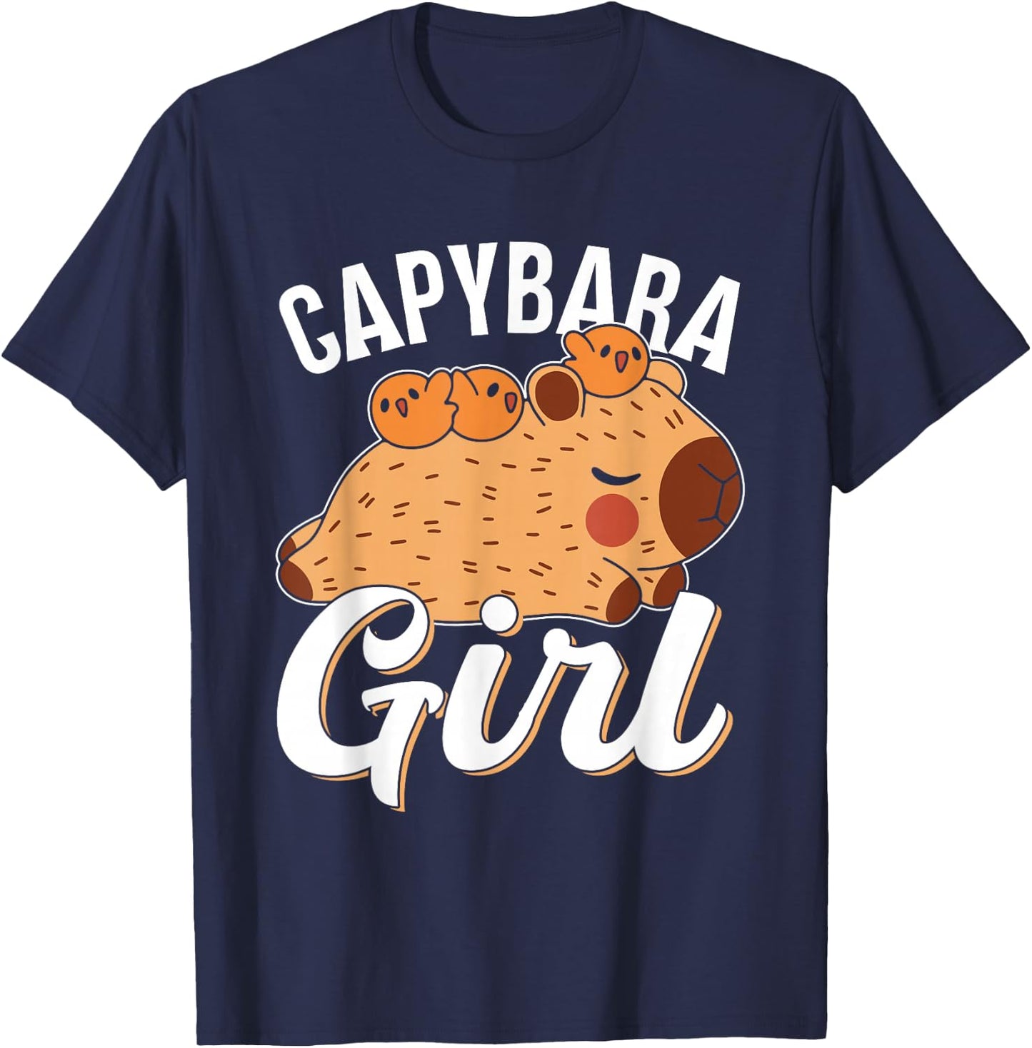 Capybara Girl Lover Capybaras Water Pig Animal T-Shirt - T-Shirt | Navy