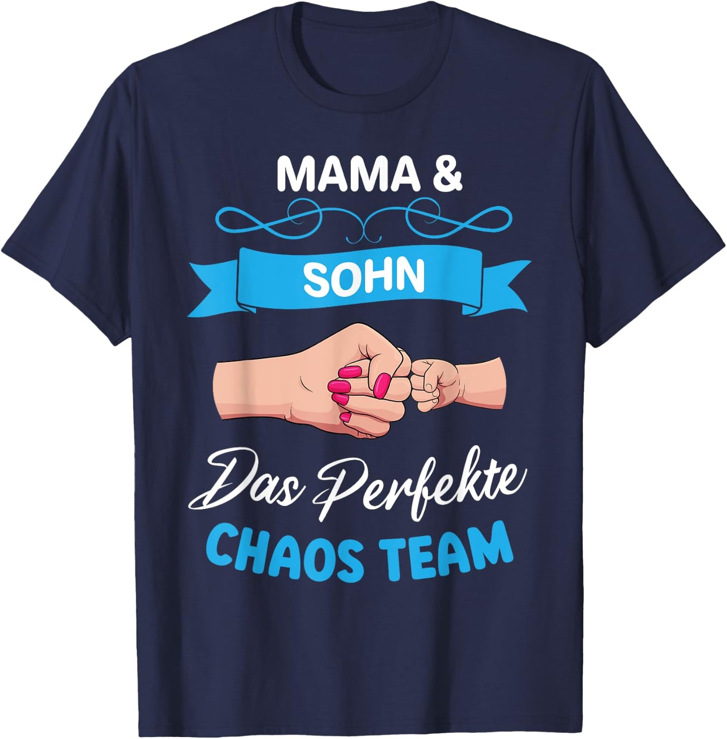 Mama Und Sohn Partnerlook Das Perfekte Chaos Team Muttertag T-Shirt - T-Shirt | Navy